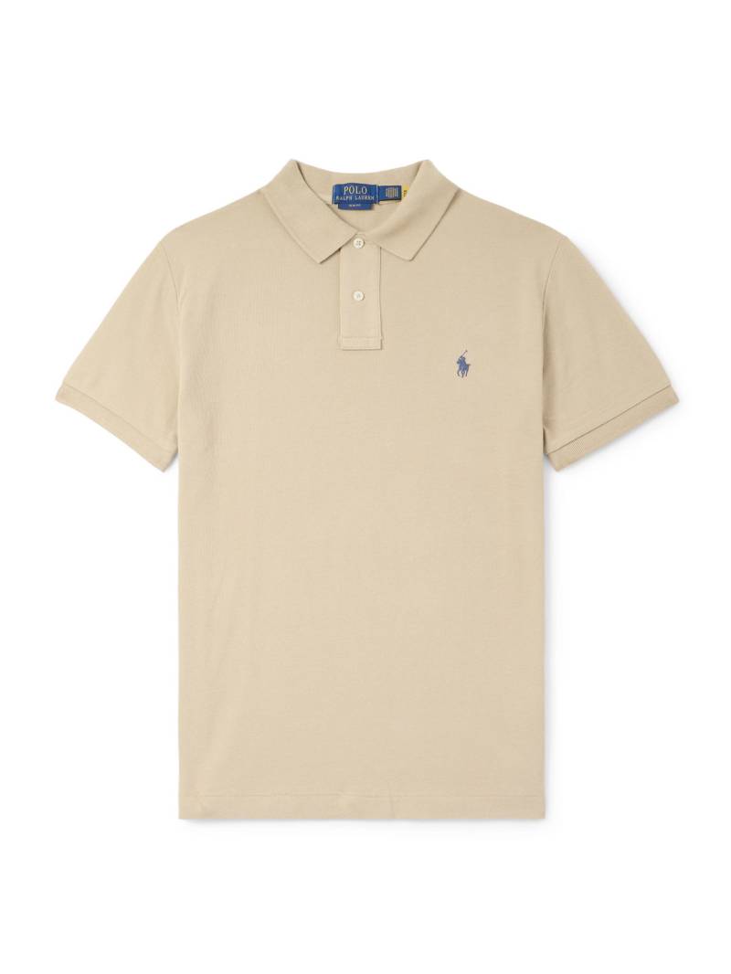 Polo Ralph Lauren - Logo-Embroidered Cotton-Piqué Polo Shirt - Men - Neutrals - M von Polo Ralph Lauren