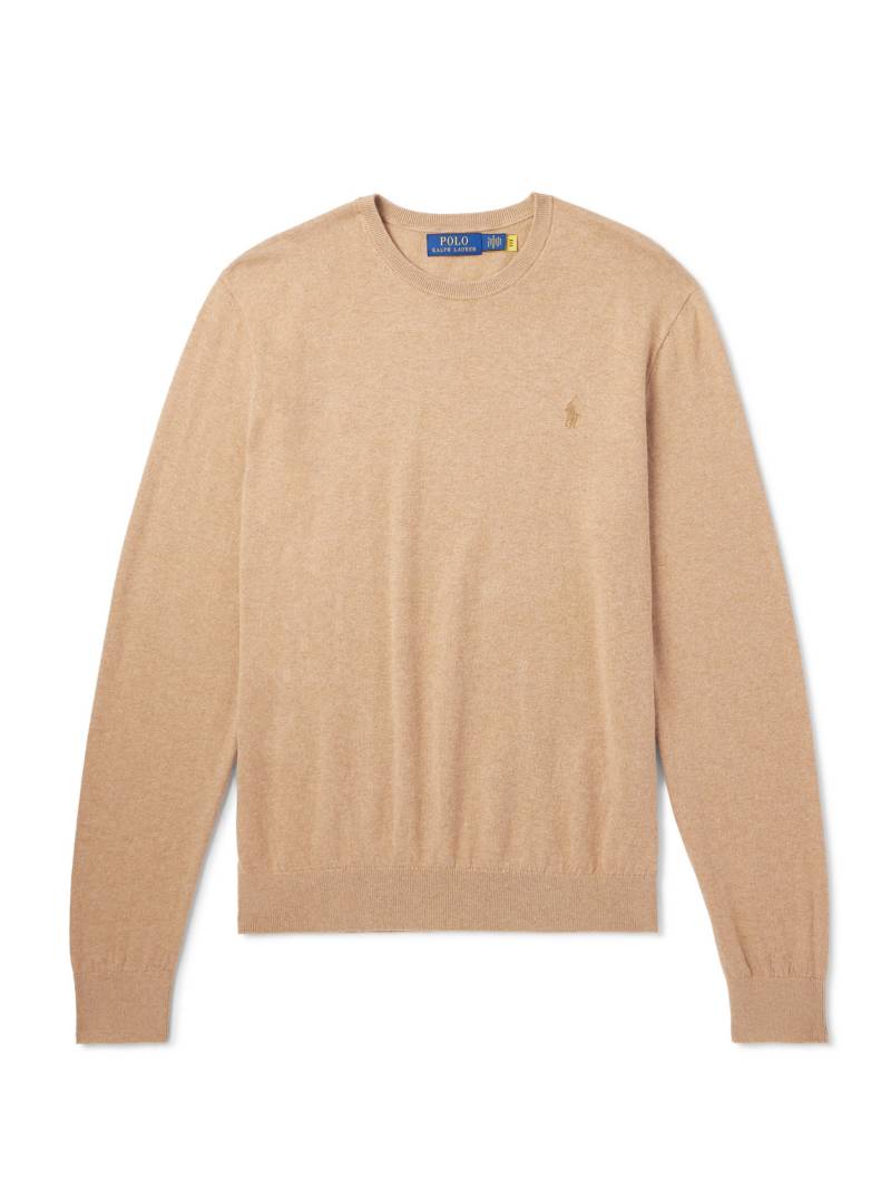 Polo Ralph Lauren - Logo-Embroidered Cotton and Cashmere-Blend Sweater - Men - Neutrals - XS Polo Ralph Lauren - Logo-Embroidered Cotton and Cashmere-Blend Sweater - Men - Neutrals - XS von Polo Ralph Lauren