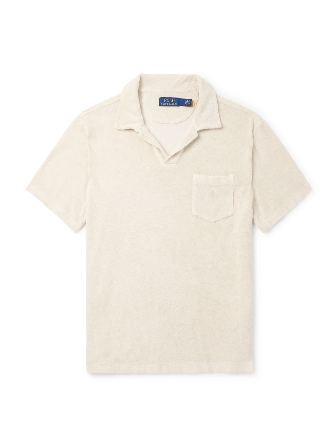 Polo Ralph Lauren - Logo-Embroidered Garment-Dyed Cotton-Terry Polo Shirt - Men - Neutrals - L von Polo Ralph Lauren