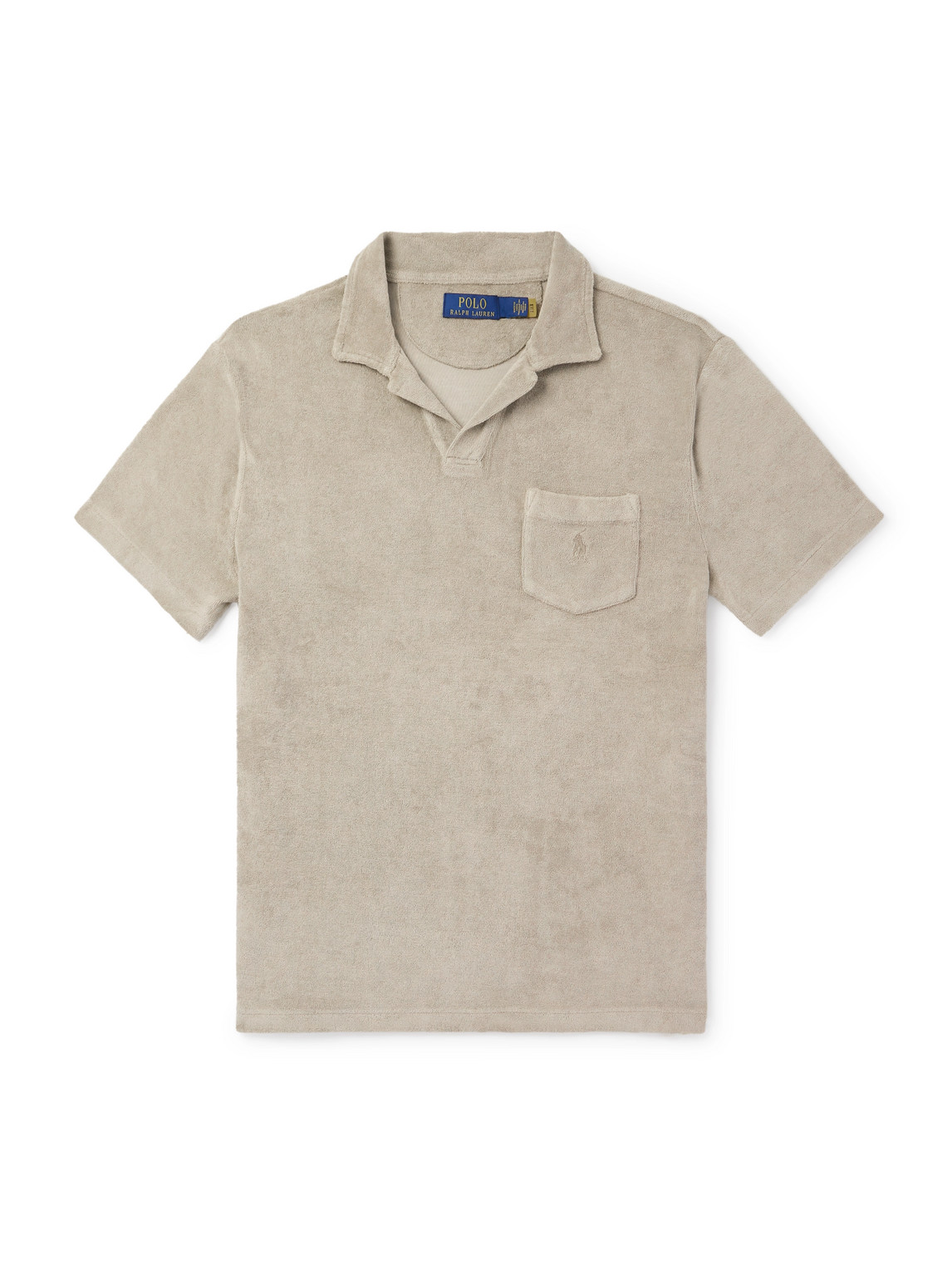 Polo Ralph Lauren - Logo-Embroidered Garment-Dyed Cotton-Terry Polo Shirt - Men - Neutrals - M von Polo Ralph Lauren