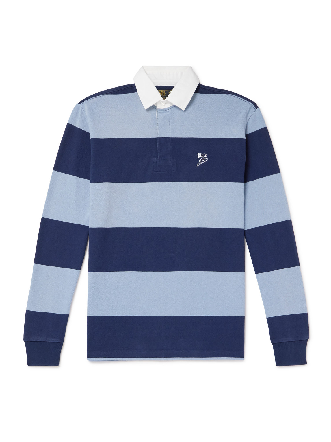 Polo Ralph Lauren - Logo-Embroidered Striped Cotton-Jersey Rugby Shirt - Men - Blue - XXL von Polo Ralph Lauren