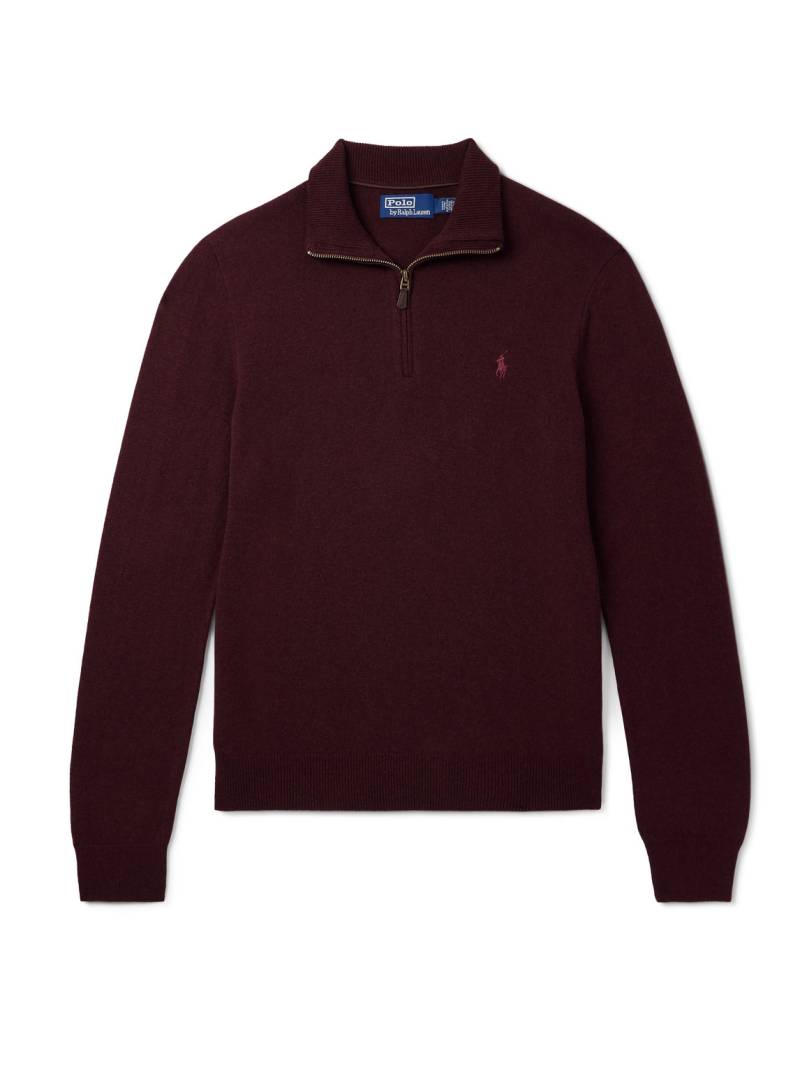 Polo Ralph Lauren - Logo-Embroidered Wool Half-Zip Sweater - Men - Burgundy - S von Polo Ralph Lauren