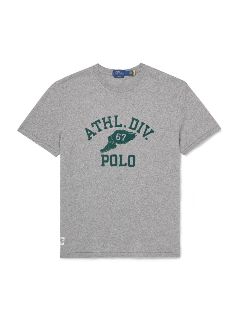 Polo Ralph Lauren - Logo-Flocked Cotton-Jersey T-Shirt - Men - Gray - XL von Polo Ralph Lauren