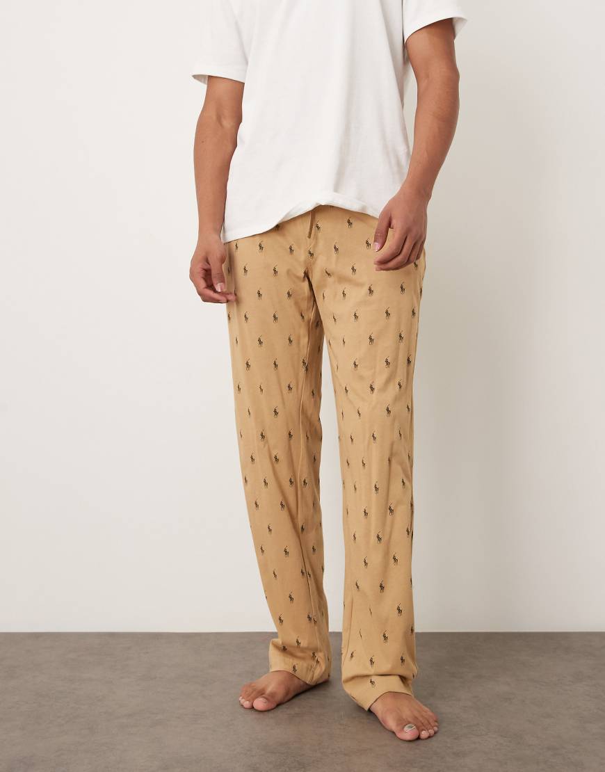 Polo Ralph Lauren - Lounge-Hose in Kamelbraun mit Markenlogo-Muster-Neutral von Polo Ralph Lauren