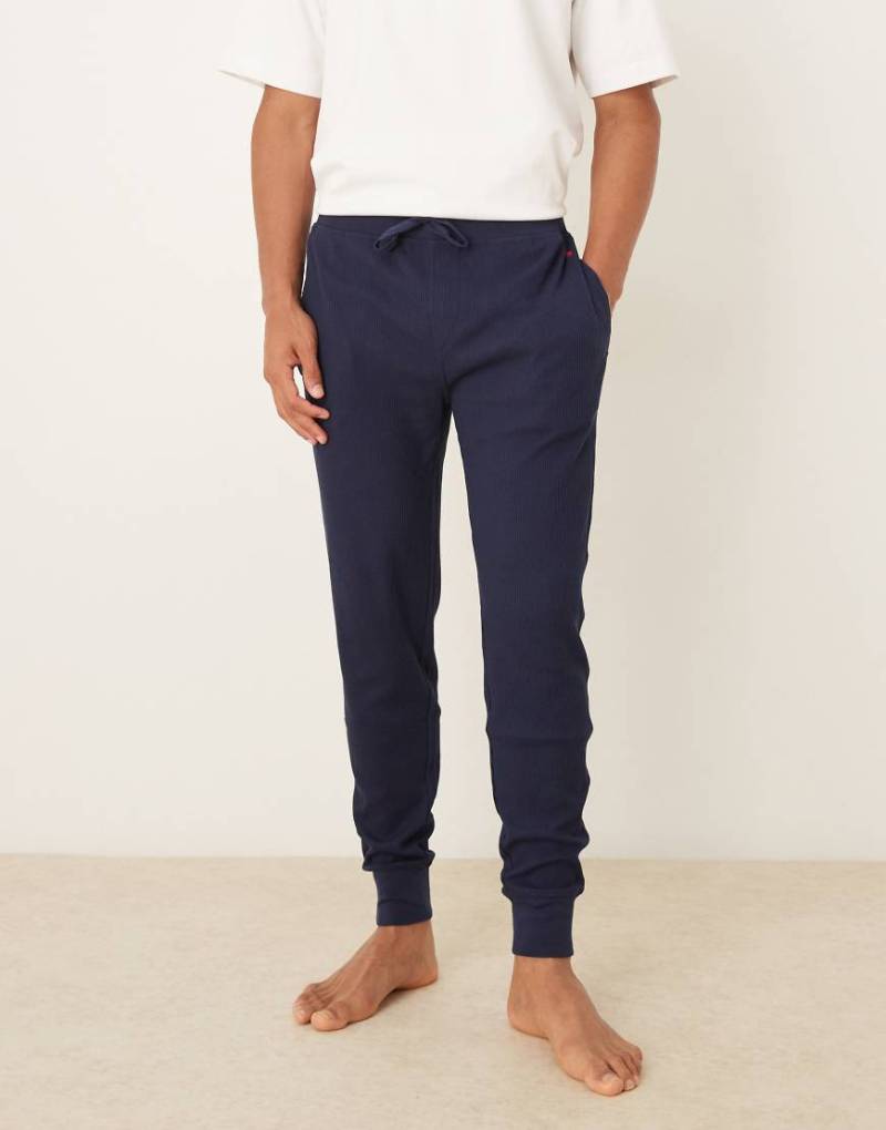 Polo Ralph Lauren - Lounge-Jogginghose in Marineblau mit Logo-Symbol und Waffelstruktur von Polo Ralph Lauren