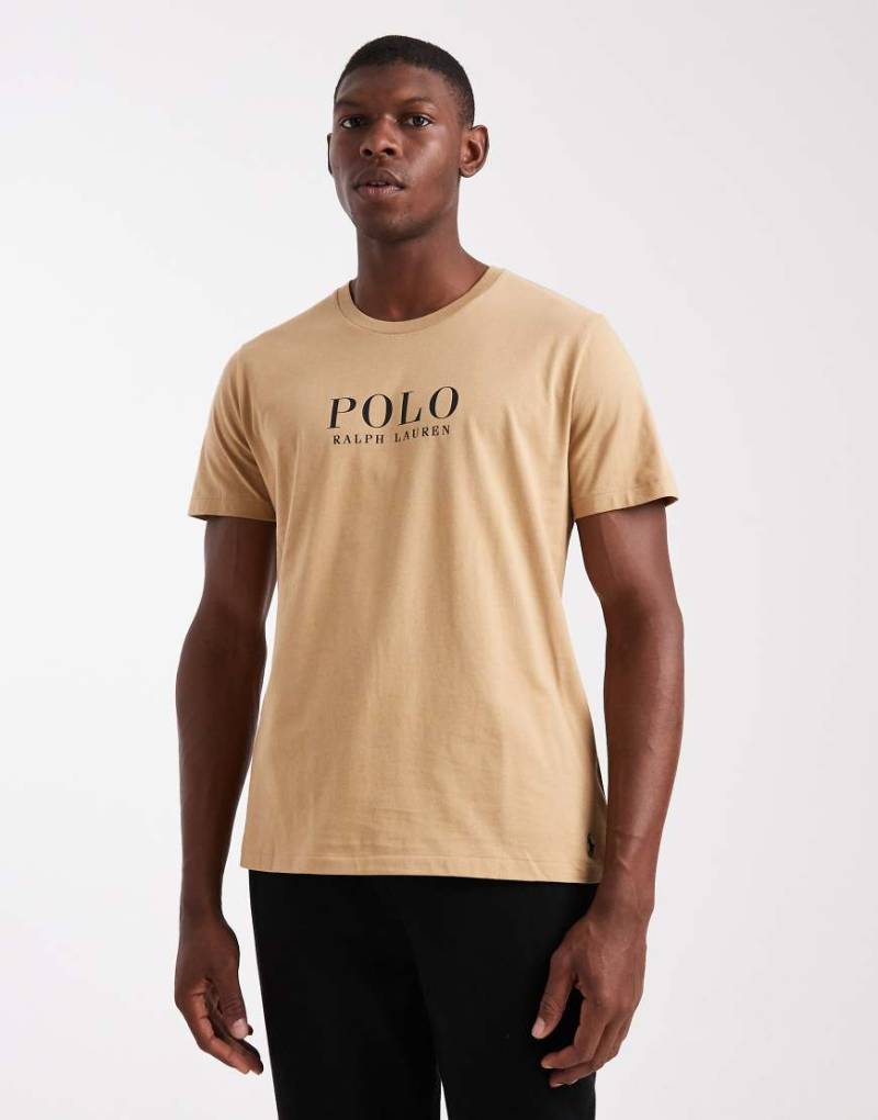 Polo Ralph Lauren - Lounge-T-Shirt im Kamelbraun mit Brust-Logo-Neutral von Polo Ralph Lauren