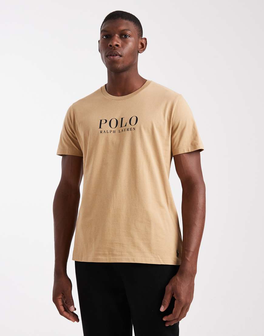 Polo Ralph Lauren - Lounge-T-Shirt im Kamelbraun mit Brust-Logo-Neutral von Polo Ralph Lauren