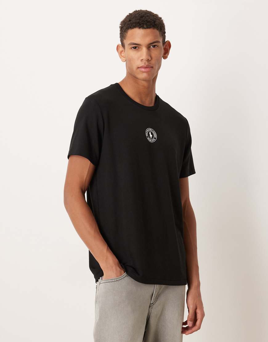 Polo Ralph Lauren - Lounge-T-Shirt in Polo-Schwarz mit mittigem Markenlogo von Polo Ralph Lauren
