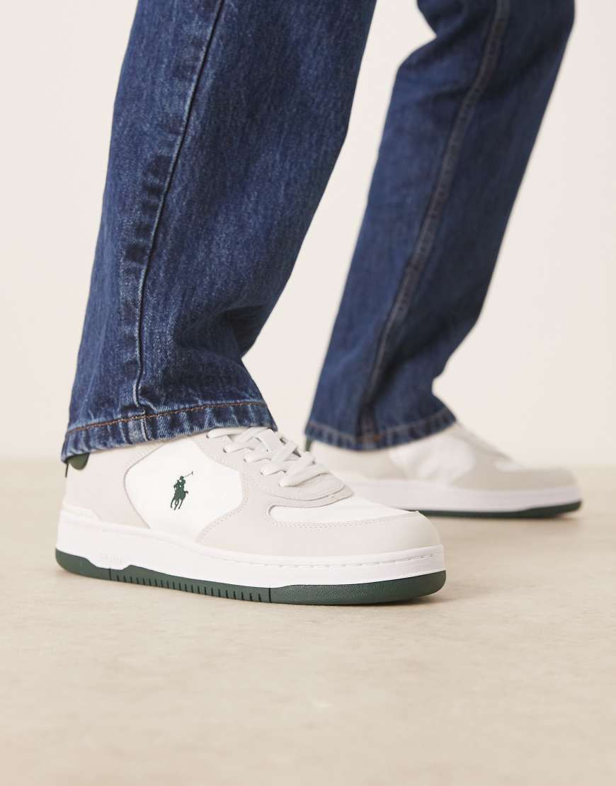 Polo Ralph Lauren - Masters Court - Leder-Sneaker in Weiß/Grün-Bunt von Polo Ralph Lauren