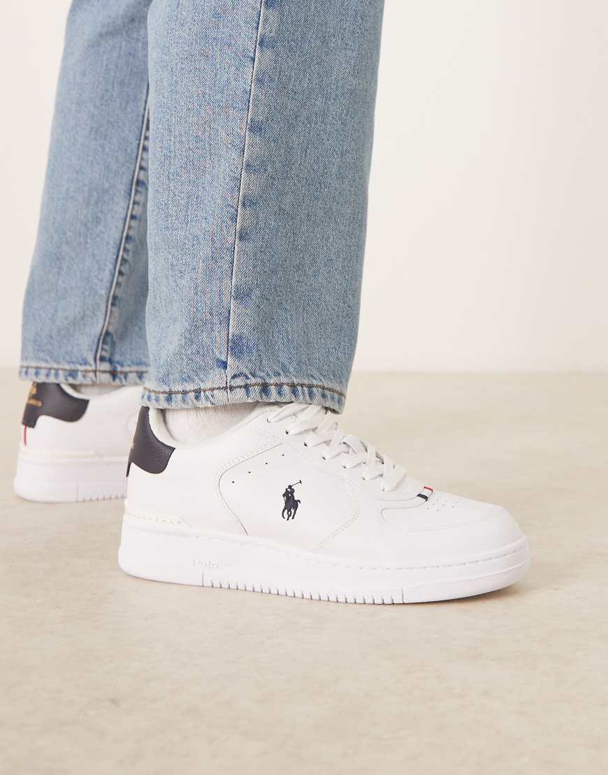 Polo Ralph Lauren - Masters - Court-Sneaker aus Leder in Weiß und Marineblau-Schwarz von Polo Ralph Lauren