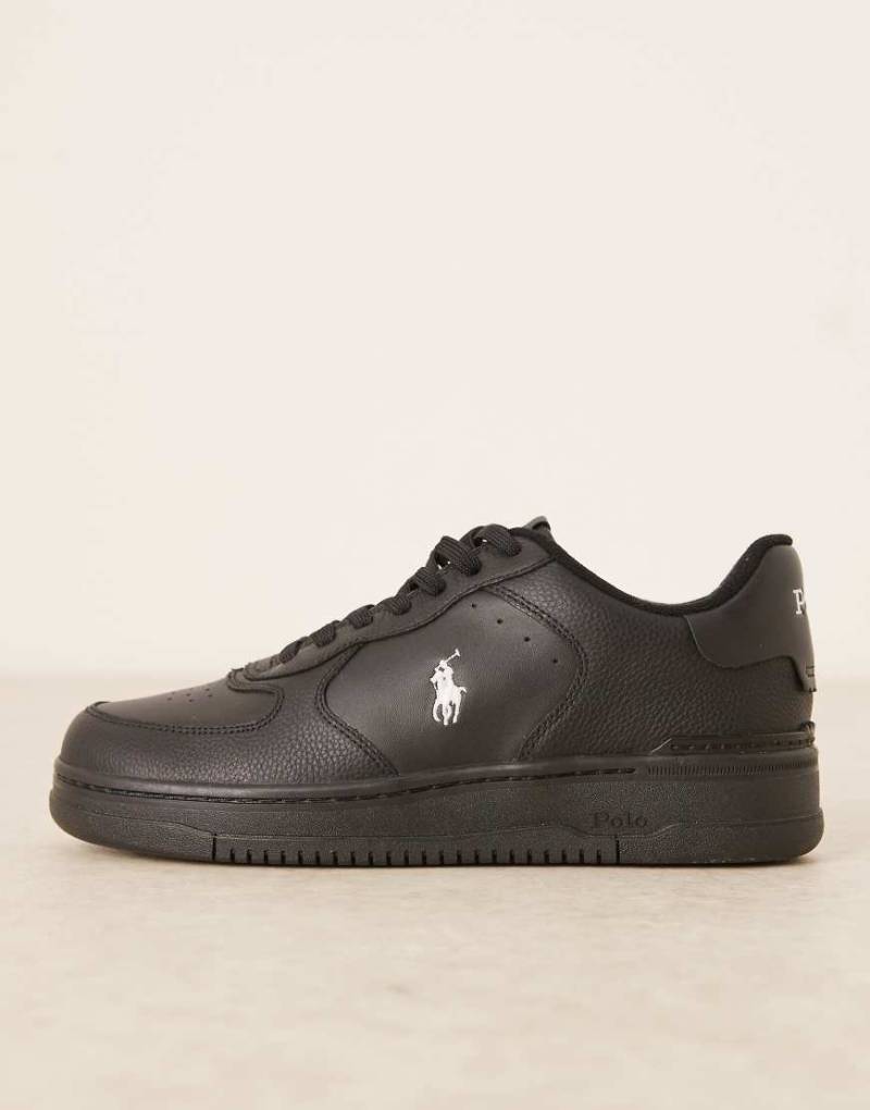 Polo Ralph Lauren - Masters Court - Sneaker in Schwarz mit Polospieler-Logo-Weiß von Polo Ralph Lauren