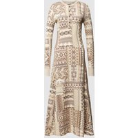 Polo Ralph Lauren Maxikleid mit Allover-Muster in Beige, Größe S von Polo Ralph Lauren