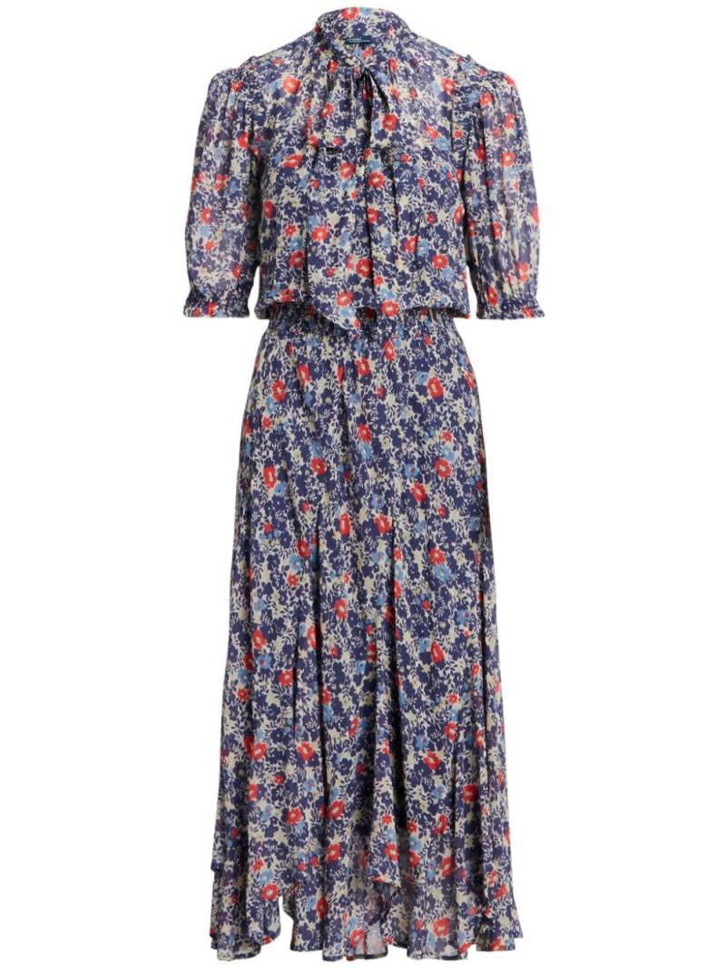 Polo Ralph Lauren Maxikleid mit Blumen-Print - Blau von Polo Ralph Lauren