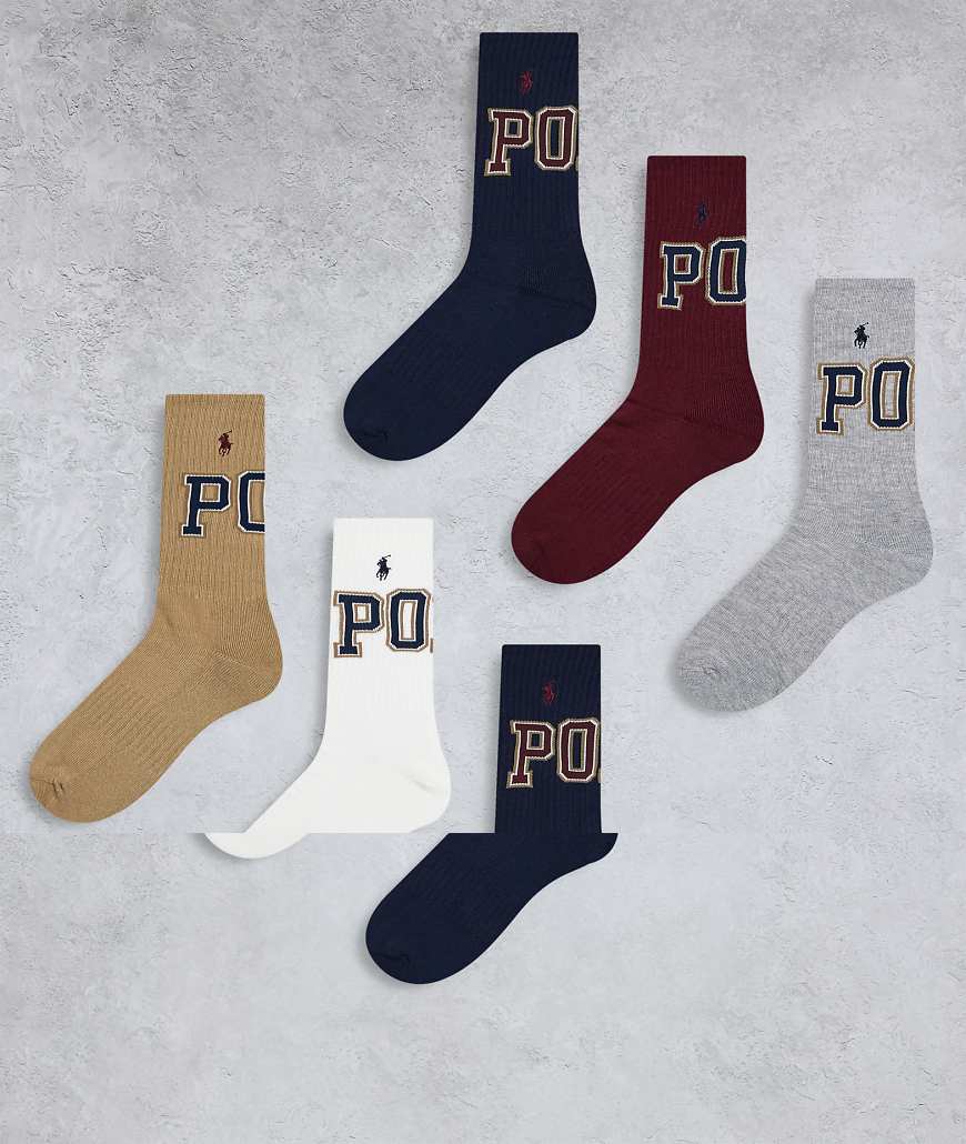 Polo Ralph Lauren - Mehrfarbige Socken im 6-Pack-Bunt von Polo Ralph Lauren