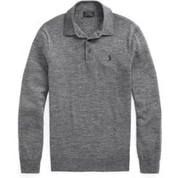 Polo Ralph Lauren Meliertes Langarm Strick-Poloshirt aus Wolle in M von Polo Ralph Lauren