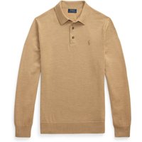 Polo Ralph Lauren Meliertes Langarm Strick-Poloshirt aus Wolle in S von Polo Ralph Lauren