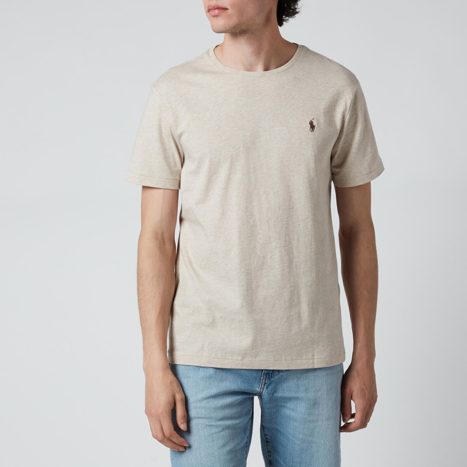 Polo Ralph Lauren Custom-Slim-Fit Rundhals-T-Shirt - Expedition Dune Heather - XXL von Polo Ralph Lauren