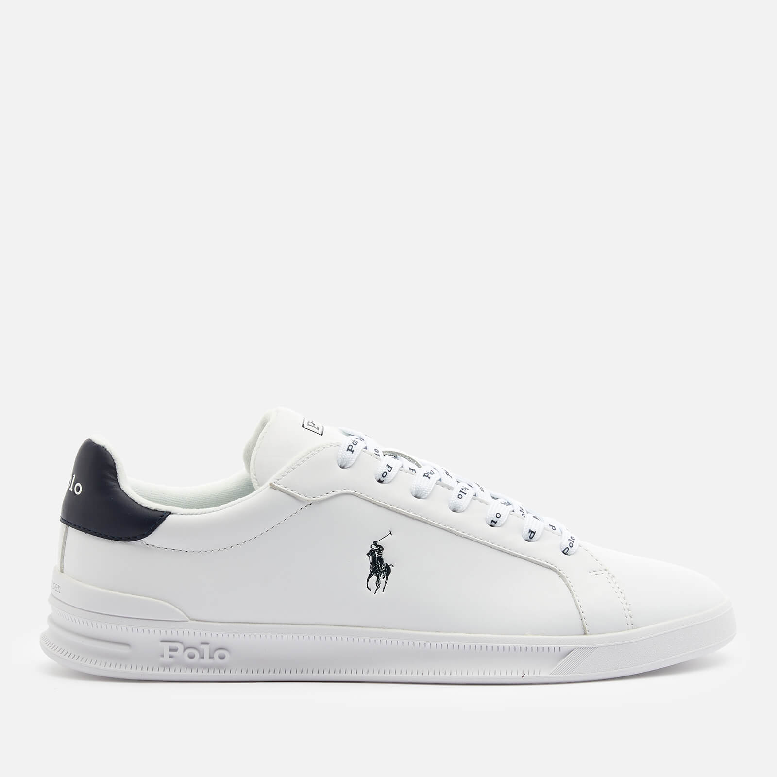 Polo Ralph Lauren Men's Heritage Court Leather Low Top Trainers - White/Newport Navy - UK 11 von Polo Ralph Lauren