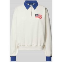 Polo Ralph Lauren Oversized Troyer mit Label-Print in Weiss, Größe M von Polo Ralph Lauren