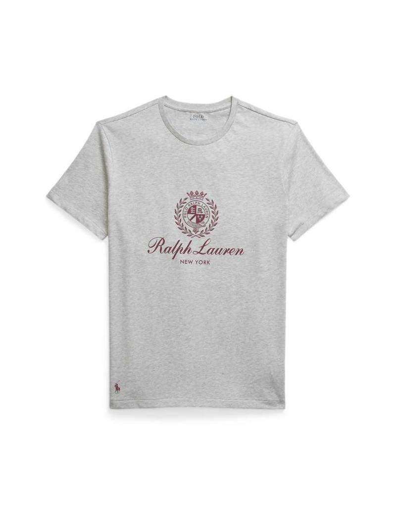 Polo Ralph Lauren - Plastisol - T-Shirt in Anthrazit meliert mit Logo-Wappen-Grau von Polo Ralph Lauren