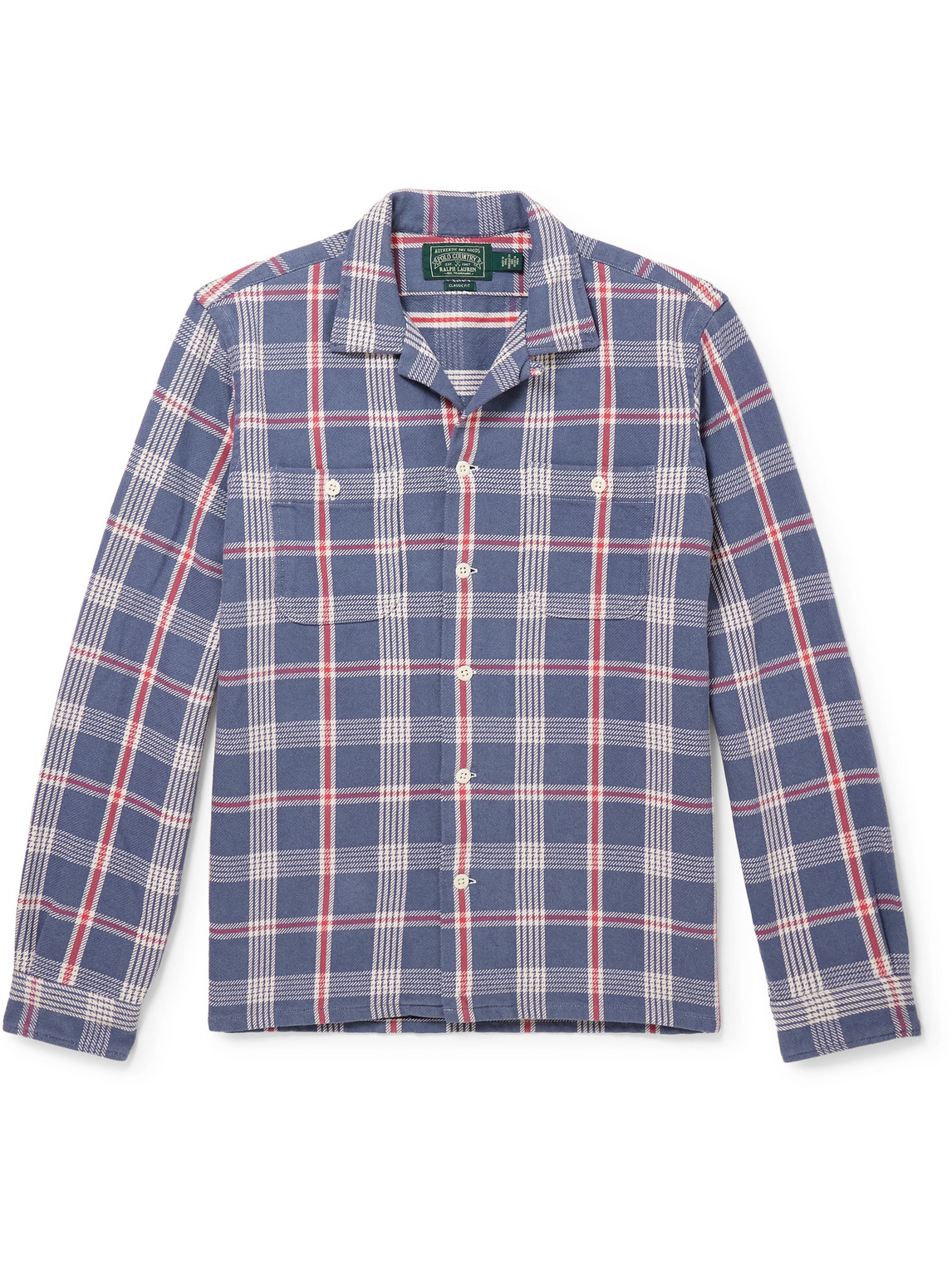 Polo Ralph Lauren - Polo Country Convertible-Collar Checked Cotton-Flannel Shirt - Men - Blue - L von Polo Ralph Lauren