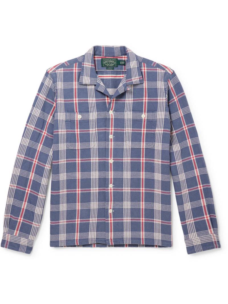 Polo Ralph Lauren - Polo Country Convertible-Collar Checked Cotton-Flannel Shirt - Men - Blue - XXL von Polo Ralph Lauren