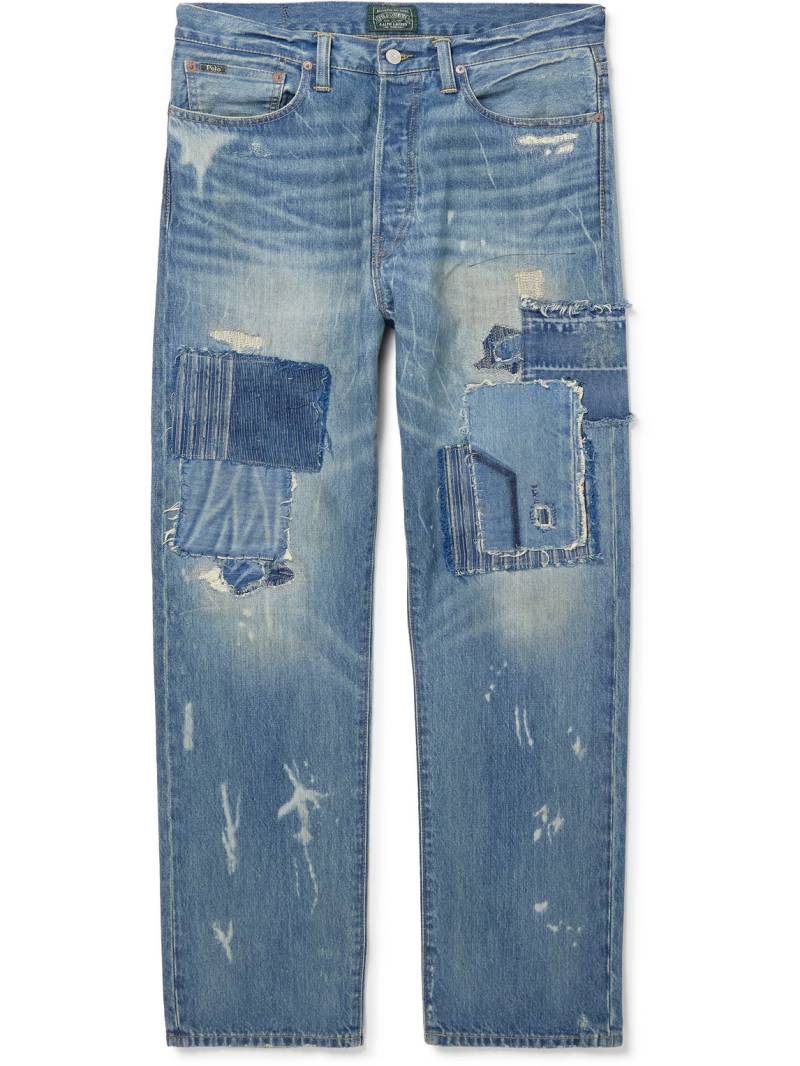 Polo Ralph Lauren - Polo Country Straight-Leg Distressed Patchwork Jeans - Men - Blue - UK/US 38 von Polo Ralph Lauren