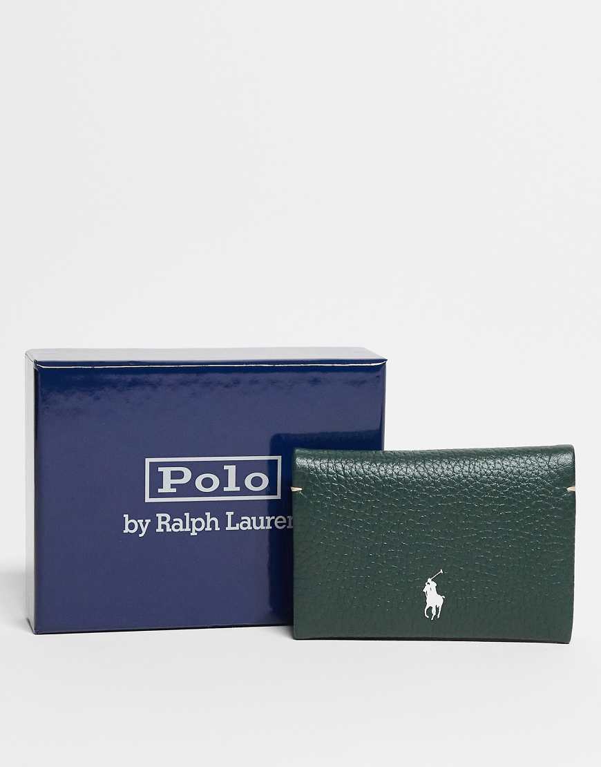 Polo Ralph Lauren - Polo Play - Kartenetui aus Leder in Grün mit Druckknopf von Polo Ralph Lauren