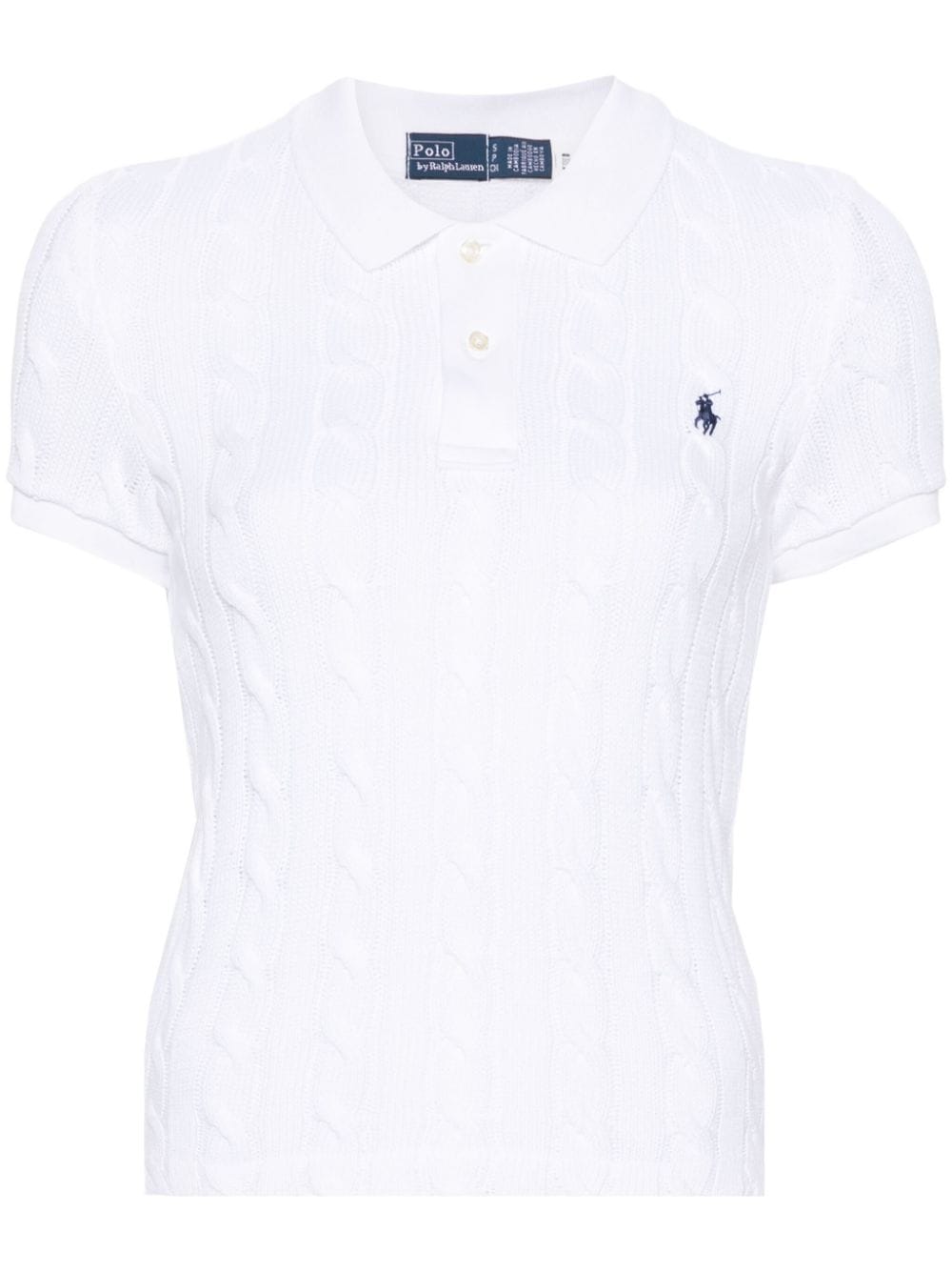 Polo Ralph Lauren Poloshirt mit Zopfmuster - Weiß von Polo Ralph Lauren