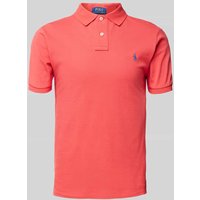 Polo Ralph Lauren Slim Fit Poloshirt mit Label-Stitching in Rot, Größe M von Polo Ralph Lauren