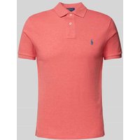 Polo Ralph Lauren Regular Fit Poloshirt mit Label-Stitching in Rot Melange, Größe M von Polo Ralph Lauren