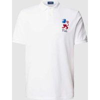 Polo Ralph Lauren Poloshirt mit Logo-Stitching in Offwhite, Größe M von Polo Ralph Lauren