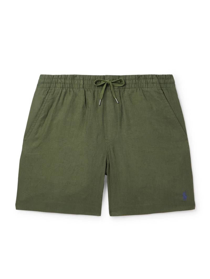 Polo Ralph Lauren - Prepster Slim-Fit Straight-Leg Linen Drawstring Shorts - Men - Green - S von Polo Ralph Lauren