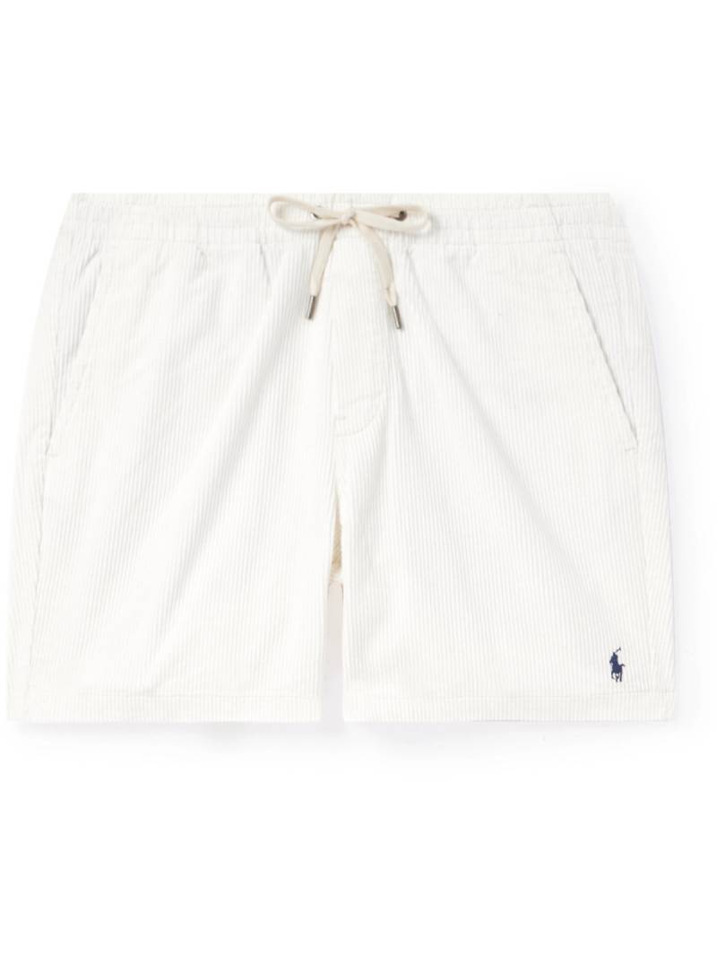 Polo Ralph Lauren - Prepster Straight-Leg Logo-Embroidered Cotton-Corduroy Drawstring Shorts - Men - White - XL von Polo Ralph Lauren