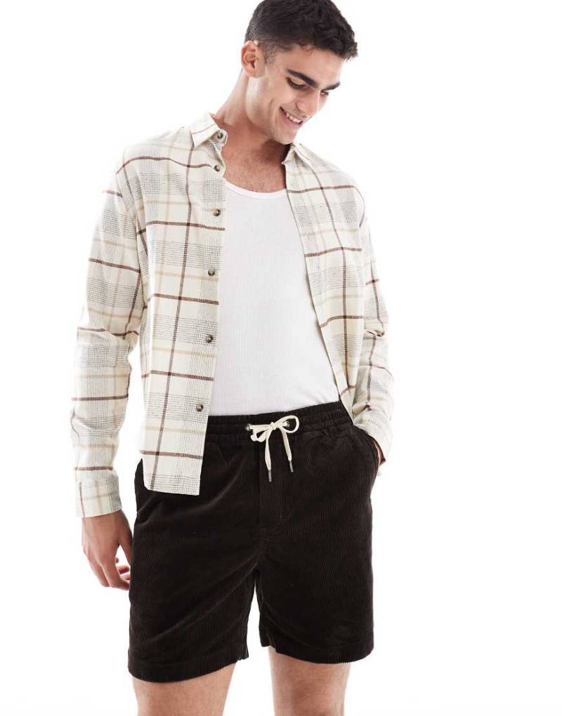 Polo Ralph Lauren - Prepsters - Shorts aus Cord in Braun mit flacher Vorderseite von Polo Ralph Lauren