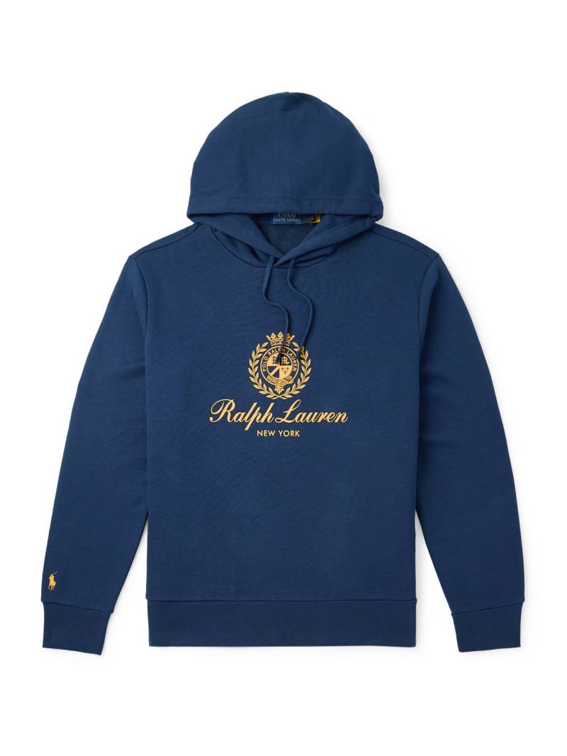 Polo Ralph Lauren - Printed Cotton-Blend Jersey Hoodie - Men - Blue - XS Polo Ralph Lauren - Printed Cotton-Blend Jersey Hoodie - Men - Blue - XS von Polo Ralph Lauren