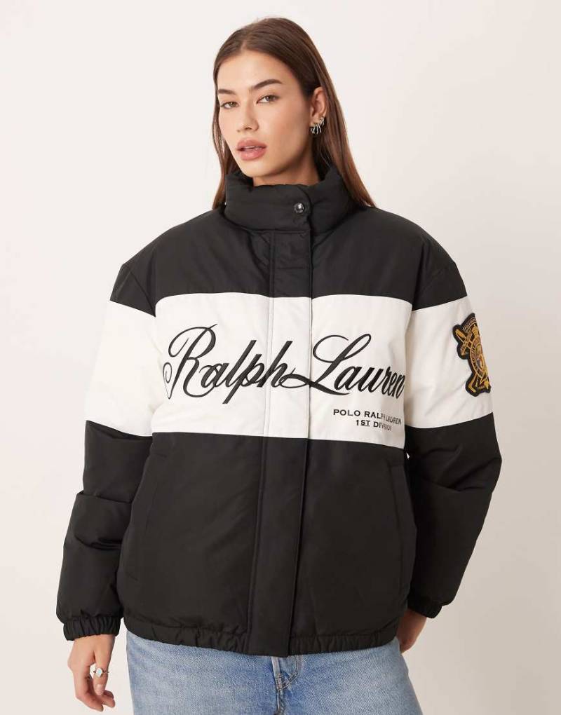 Polo Ralph Lauren - Puffermantel in Schwarz mit Brust-Logo von Polo Ralph Lauren