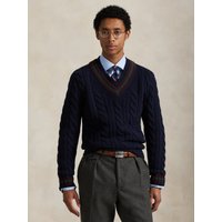 Polo Ralph Lauren Pullover aus Wolle mit Zopfstrick-Muster und Logo-Aufnäher in XL von Polo Ralph Lauren