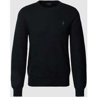 Polo Ralph Lauren Pullover mit Strukturmuster und Label-Stitching in Black, Größe L von Polo Ralph Lauren