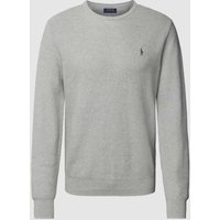 Polo Ralph Lauren Pullover mit Strukturmuster und Label-Stitching in Hellgrau, Größe M von Polo Ralph Lauren