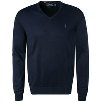 Polo Ralph Lauren Herren Pullover blau Baumwolle unifarben Slim Fit von Polo Ralph Lauren