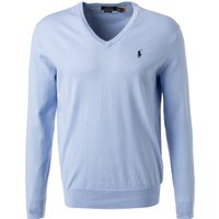 Polo Ralph Lauren Herren Pullover blau Baumwolle unifarben Slim Fit von Polo Ralph Lauren