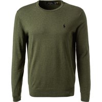 Polo Ralph Lauren Herren Pullover grün Baumwolle unifarben Slim Fit von Polo Ralph Lauren