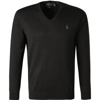 Polo Ralph Lauren Herren Pullover schwarz Baumwolle unifarben Slim Fit von Polo Ralph Lauren