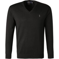 Polo Ralph Lauren Herren Pullover schwarz Baumwolle unifarben Slim Fit von Polo Ralph Lauren