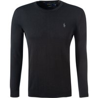 Polo Ralph Lauren Herren Pullover schwarz Baumwolle unifarben Slim Fit von Polo Ralph Lauren