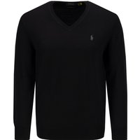 Polo Ralph Lauren Herren Pullover schwarz Merinowolle unifarben Slim Fit von Polo Ralph Lauren