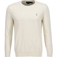 Polo Ralph Lauren Herren Pullover weiß Baumwolle unifarben Slim Fit von Polo Ralph Lauren