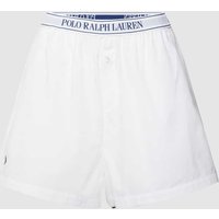 Polo Ralph Lauren Pyjama-Shorts mit elastischem Logo-Bund in Weiss, Größe L von Polo Ralph Lauren