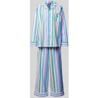 Polo Ralph Lauren Pyjama aus reiner Baumwolle Modell 'Madisson' in Blau, Größe S von Polo Ralph Lauren